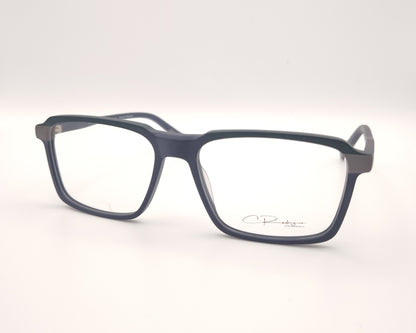 gafas graduadas rectangulares azul mate con detalles en  gris