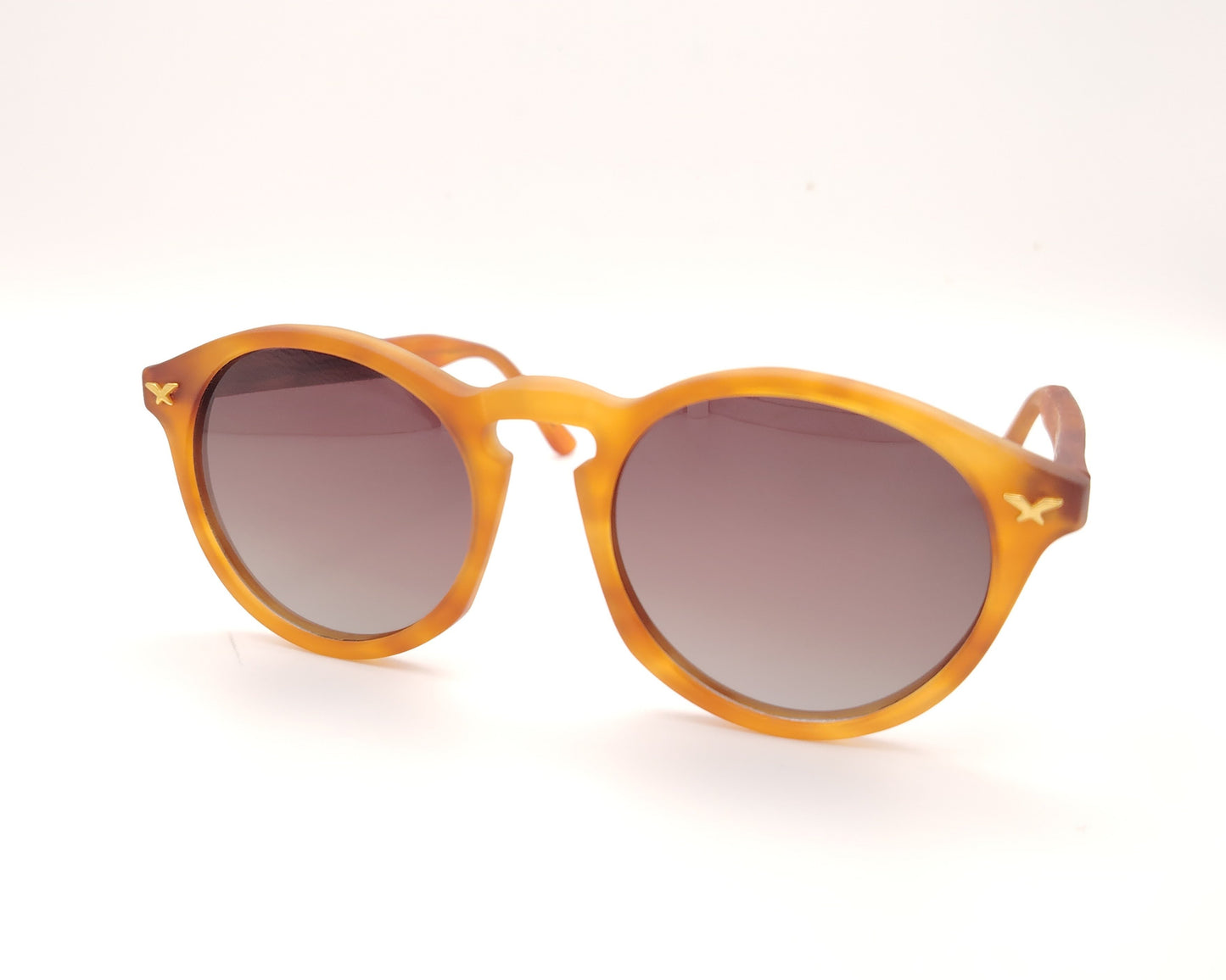 gafas de sol de acetato color ámbar translúcido con lentes degradadas polarizadas para caras pequeñas