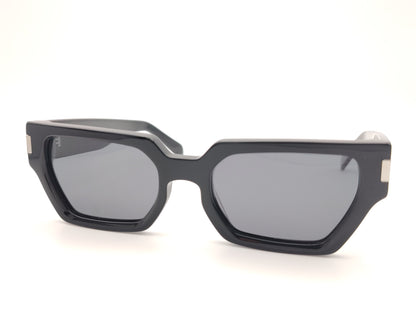 gafas de sol negras de acetato con forma geométrica y lentes oscuras polarizadas