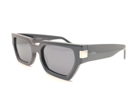 gafas de sol negras de acetato con forma geométrica y lentes oscuras polarizadas