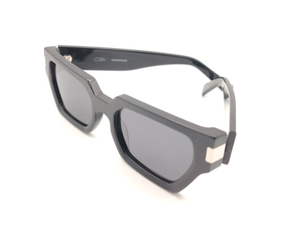 gafas de sol negras de acetato con forma geométrica y lentes oscuras polarizadas