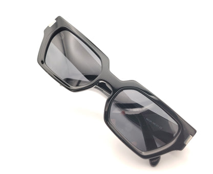 gafas de sol negras de acetato con forma geométrica y lentes oscuras polarizadas