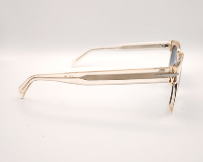 gafas de sol transparentes color champagne con lentes degradadas azules