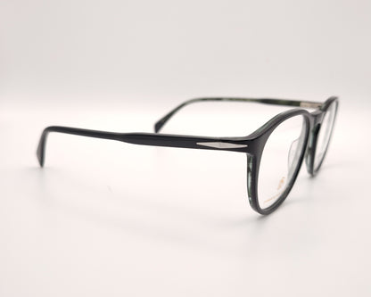 gafas graduadas de montura redondeada oscura con clip solar polarizado desmontable