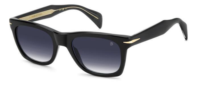 gafas de sol negras con montura rectangular y lentes degradadas oscuras