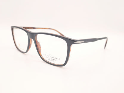 gafa david beckham db 1234 05k de pasta negra rectangular con clip solar polarizado