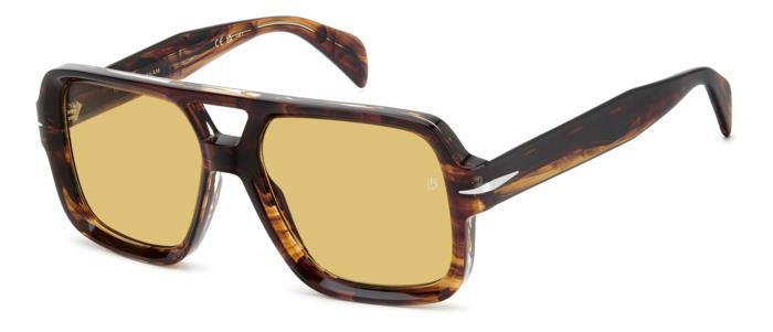 gafas de sol carey con montura rectangular oversize y lentes color ámbar