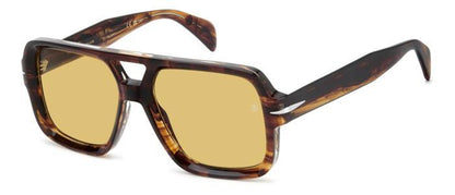gafas de sol carey con montura rectangular oversize y lentes color ámbar