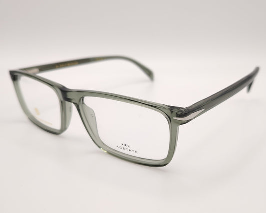 gafas de acetato rectangulares en color verde traslúcido