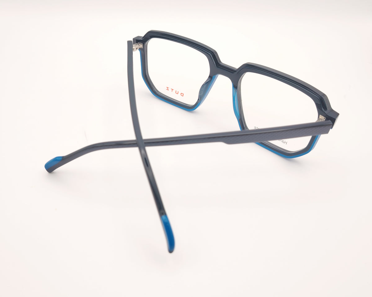 gafa dutz dz2409 rectangular geométrica en azul marino con detalles en azulón
