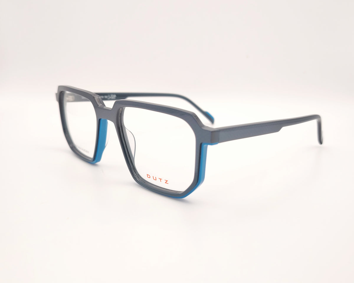 gafa dutz dz2409 rectangular geométrica en azul marino con detalles en azulón