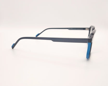 gafa dutz dz2409 rectangular geométrica en azul marino con detalles en azulón