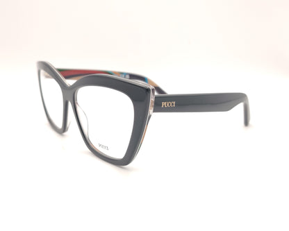 gafas emilio pucci ep5275 005 negras geométricas con interior multicolor