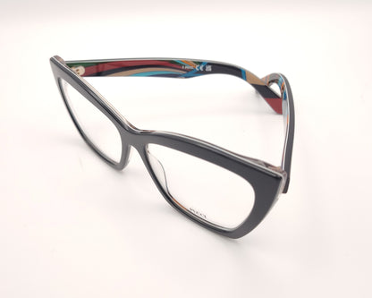 gafas emilio pucci ep5275 005 negras geométricas con interior multicolor