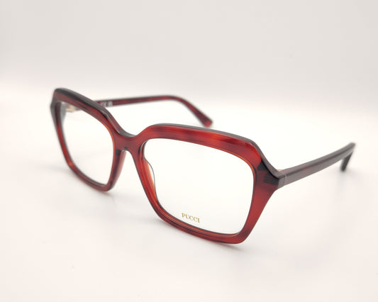 gafas graduadas emilio pucci ep 5295 054 en granate translúcido con montura geométrica