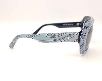 gafas de sol emilio pucci ep 252 99v con montura geométrica estampada y lentes azules