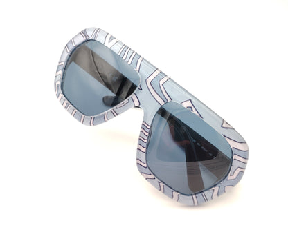 gafas de sol emilio pucci ep 252 99v con montura geométrica estampada y lentes azules