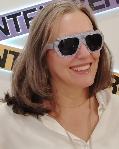 gafas de sol emilio pucci ep 252 99v con montura geométrica estampada y lentes azules