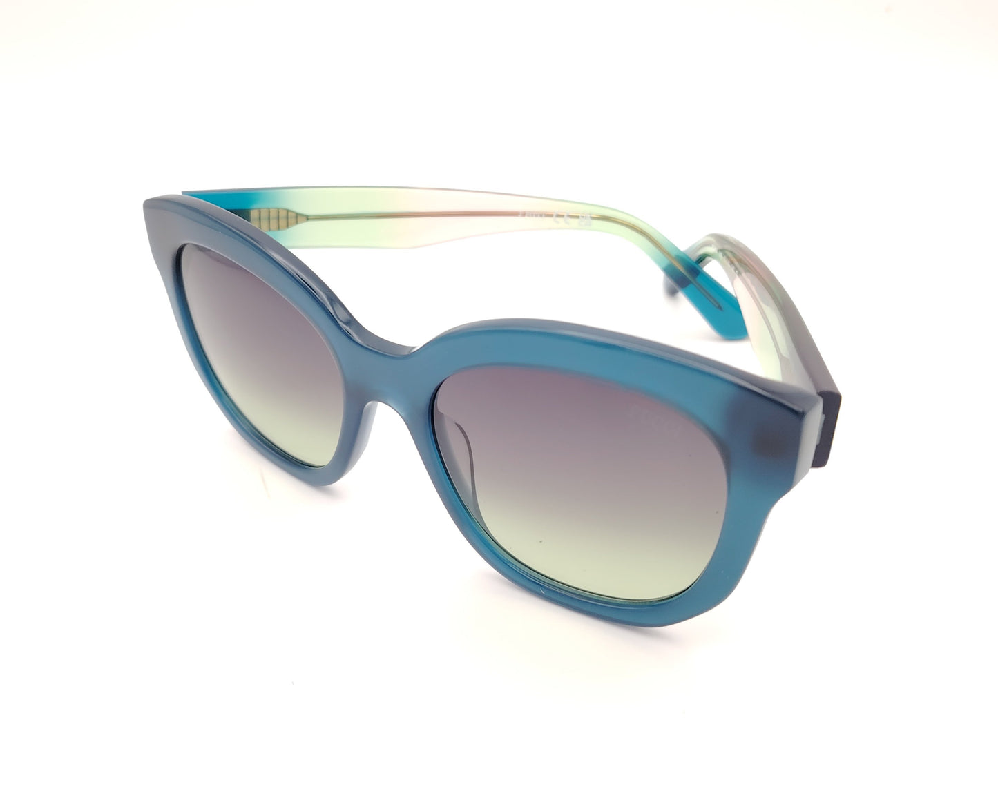 gafas de sol emilio pucci ep 254 90b azules oversize con lentes degradadas y varillas multicolor