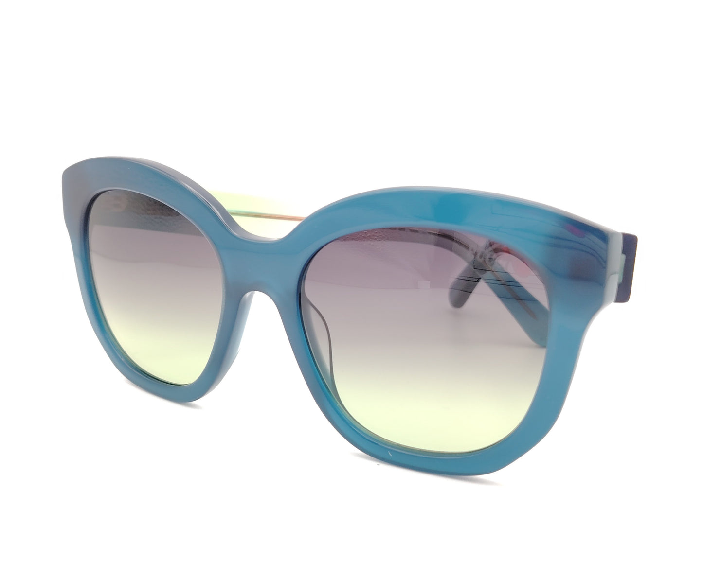 gafas de sol emilio pucci ep 254 90b azules oversize con lentes degradadas y varillas multicolor
