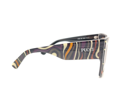 gafa de sol emilio pucci ep 262 fondo negro estampada en varios tonos con lentes marrones