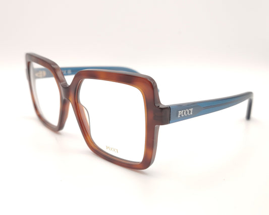 gafas graduadas emilio pucci ep 5265 053 geométricas carey marrón con varillas azules