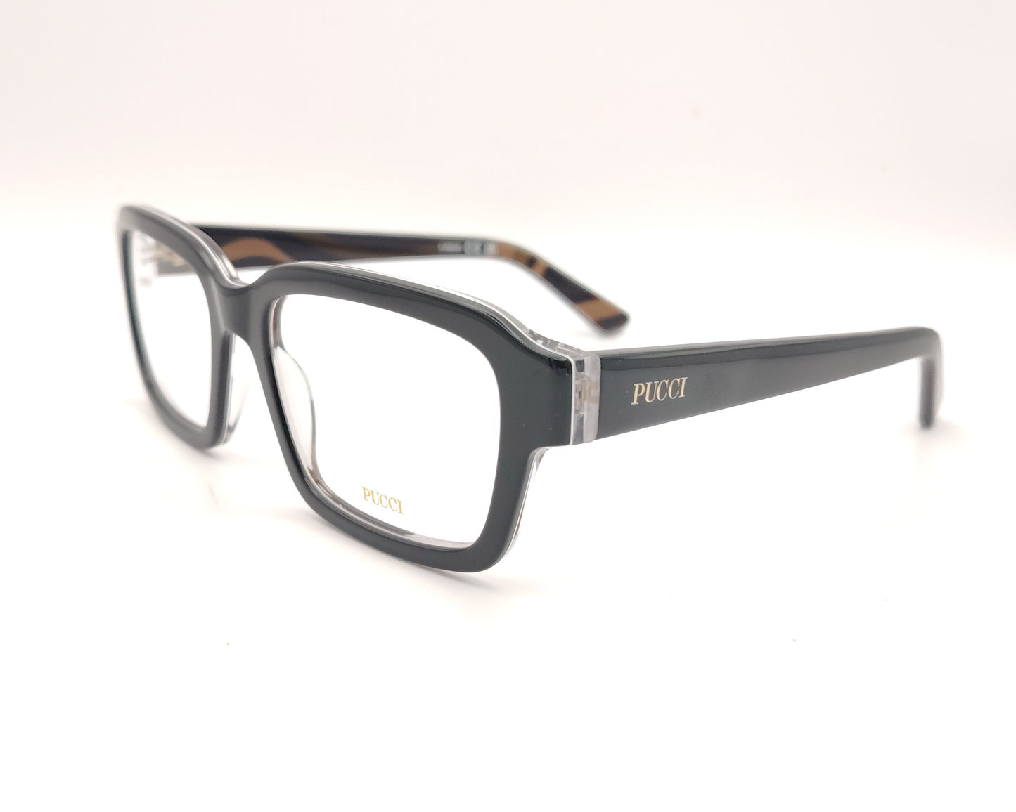gafas graduadas emilio pucci ep 5283 005 negras rectangulares con detalle estampado en el interior