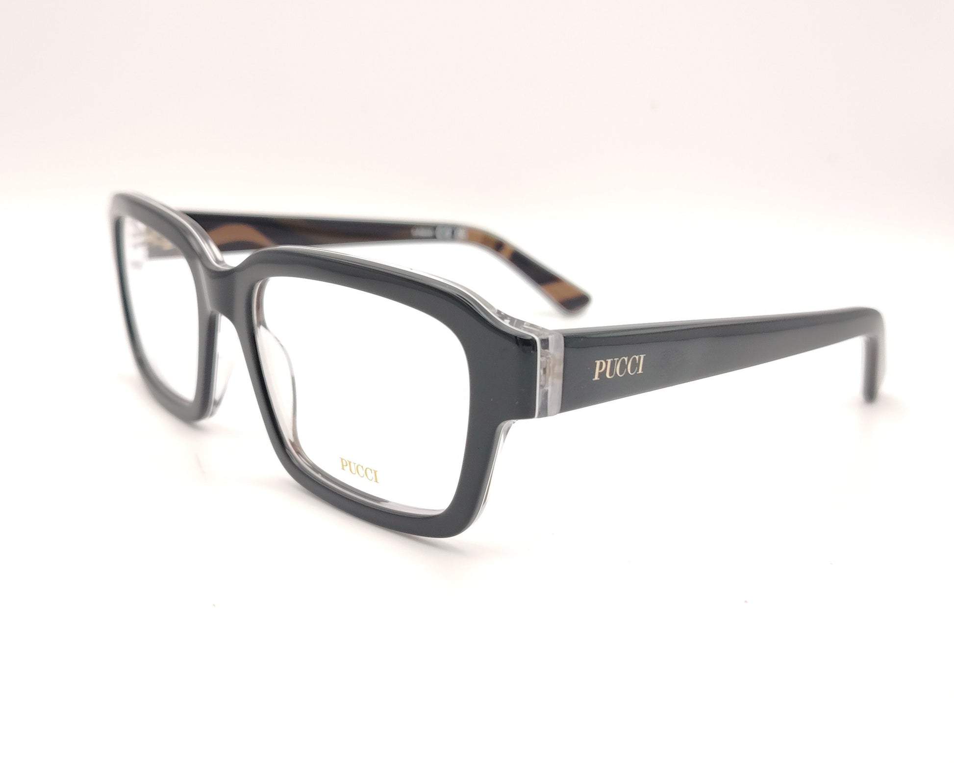 gafas graduadas emilio pucci ep 5283 005 negras rectangulares con detalle estampado en el interior