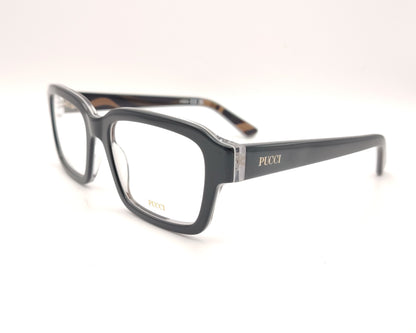 gafas graduadas emilio pucci ep 5283 005 negras rectangulares con detalle estampado en el interior