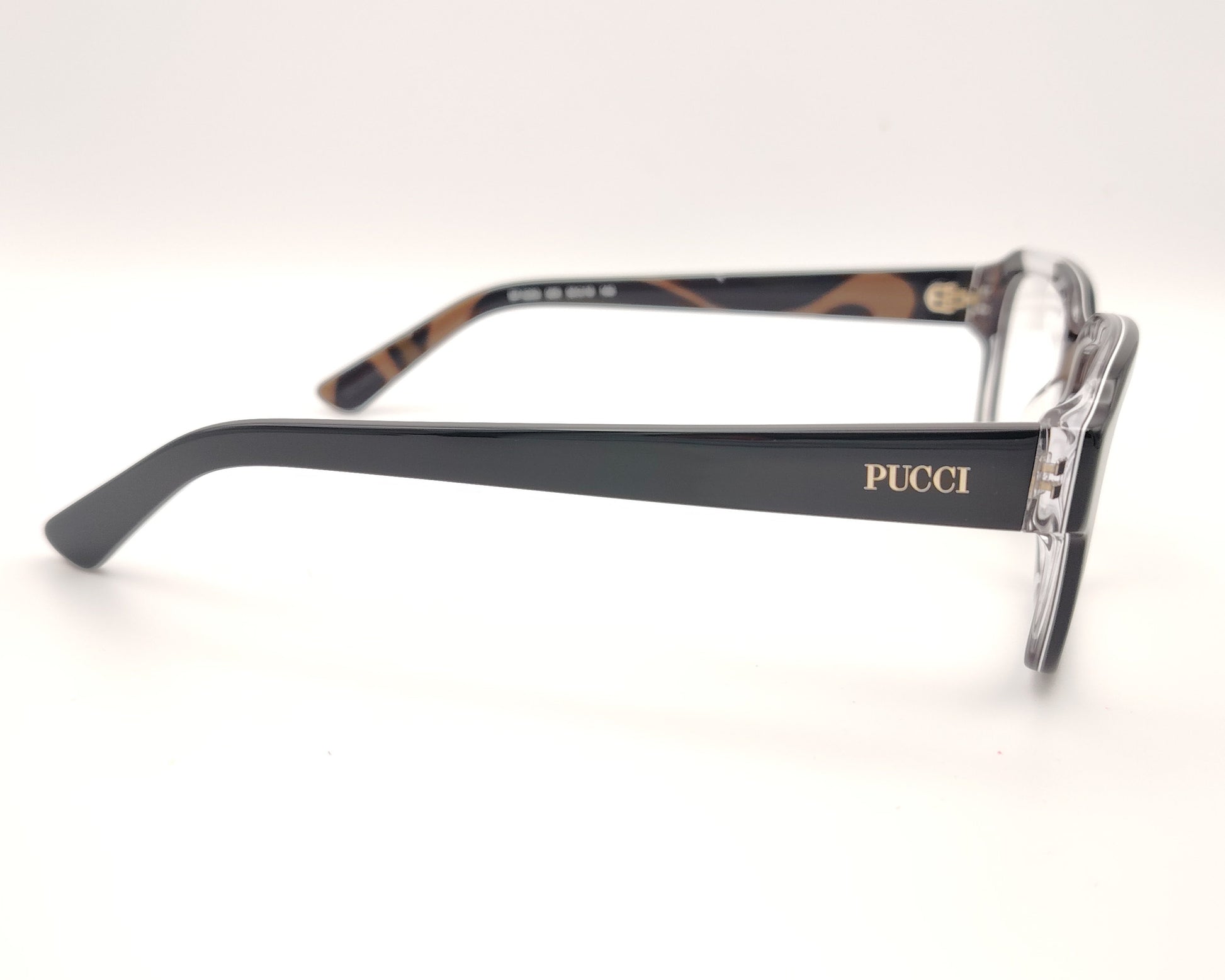 gafas graduadas emilio pucci ep 5283 005 negras rectangulares con detalle estampado en el interior