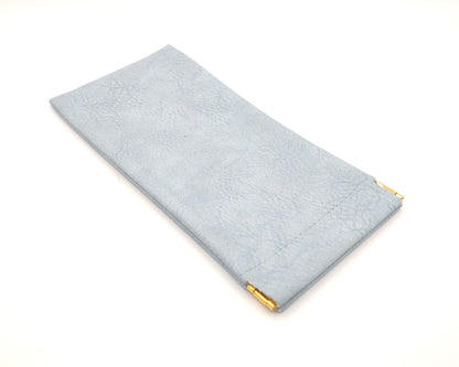 estuche para gafas, de polipiel lp712 azul con cierre de fleje