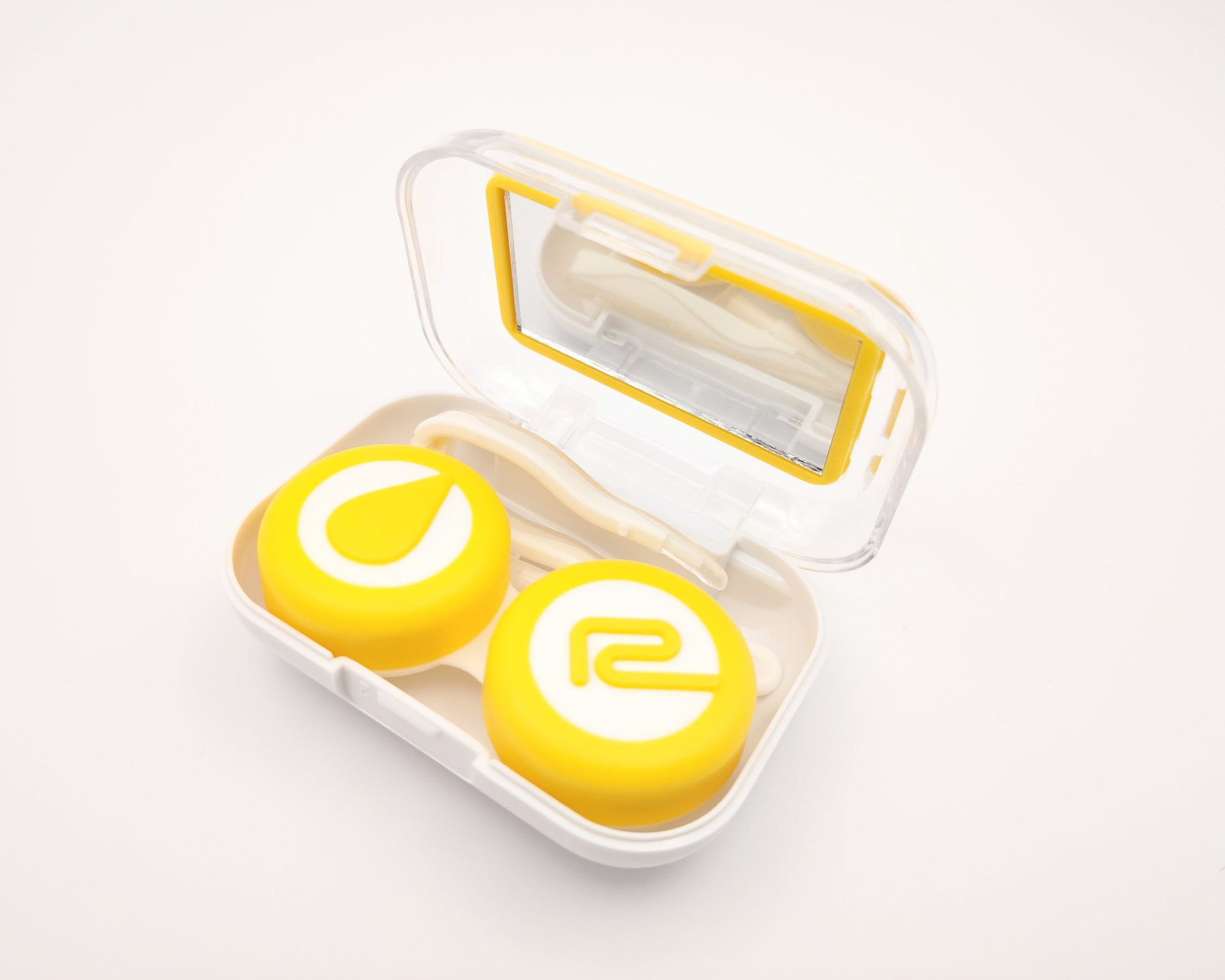 estuches para lentes de contacto con espejo y pinza compactos y coloridos