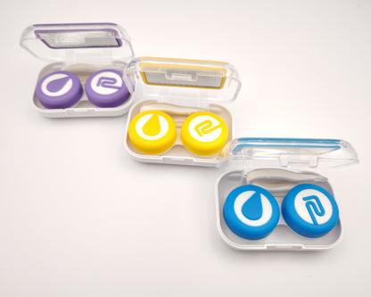 estuches para lentes de contacto con espejo y pinza compactos y coloridos