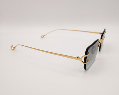 eyepetizer dillinger c 4-25 gafas de sol sin montura con lentes rectangulares degradadas en verde detalles metálicos dorados