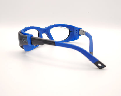 gafas de protección deportiva para niños con montura envolvente y cinta ajustable