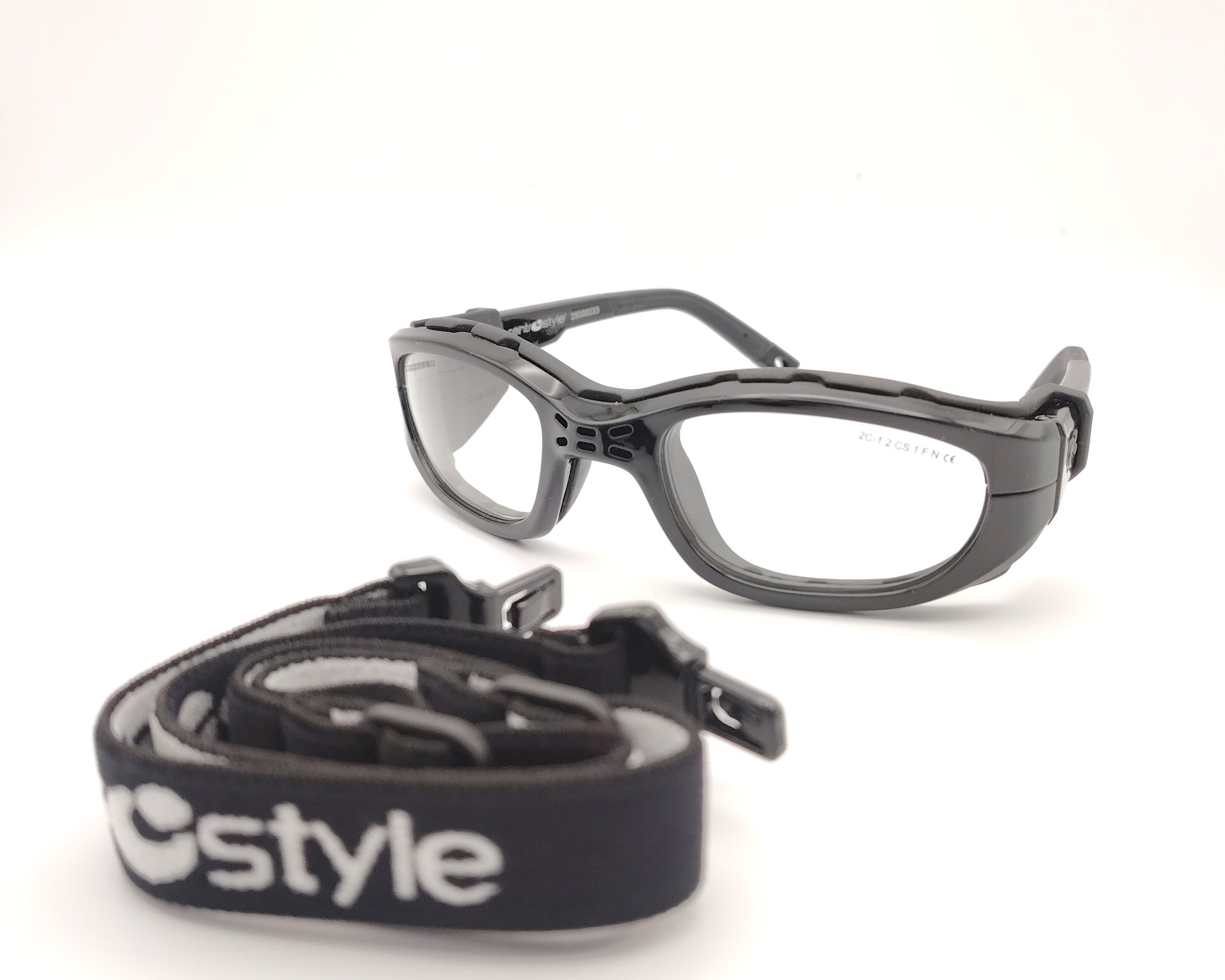gafas de protección deportiva para niños con montura envolvente y cinta ajustable