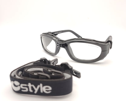 gafas de protección deportiva para niños con montura envolvente y cinta ajustable