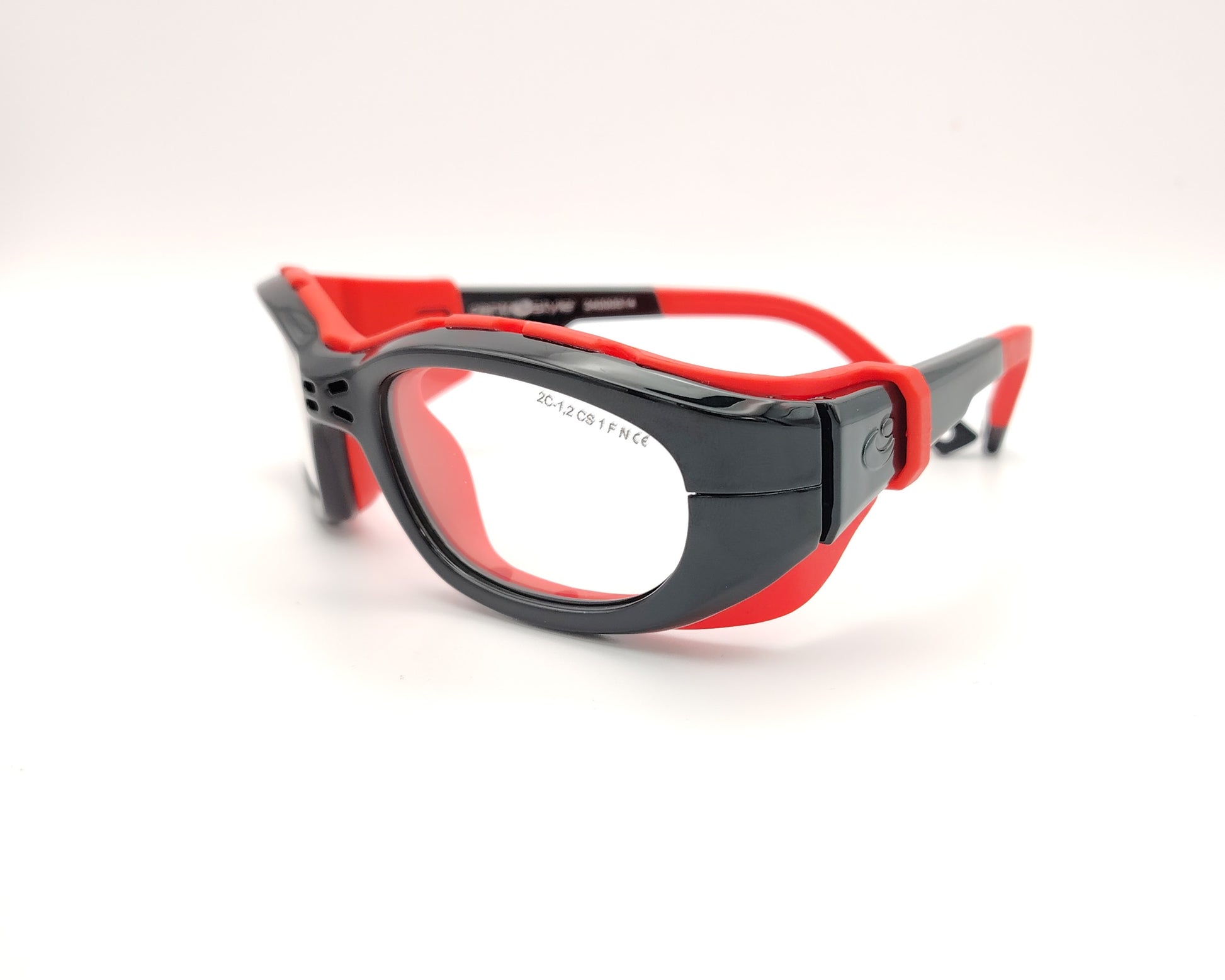 gafas de protección deportiva para niños con montura envolvente y cinta ajustable