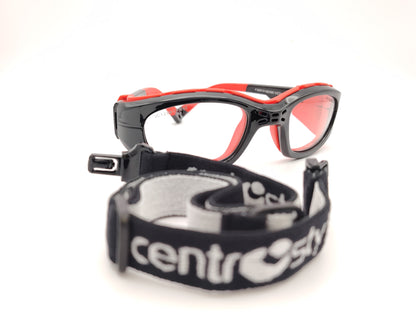 gafas de protección deportiva para niños con montura envolvente y cinta ajustable