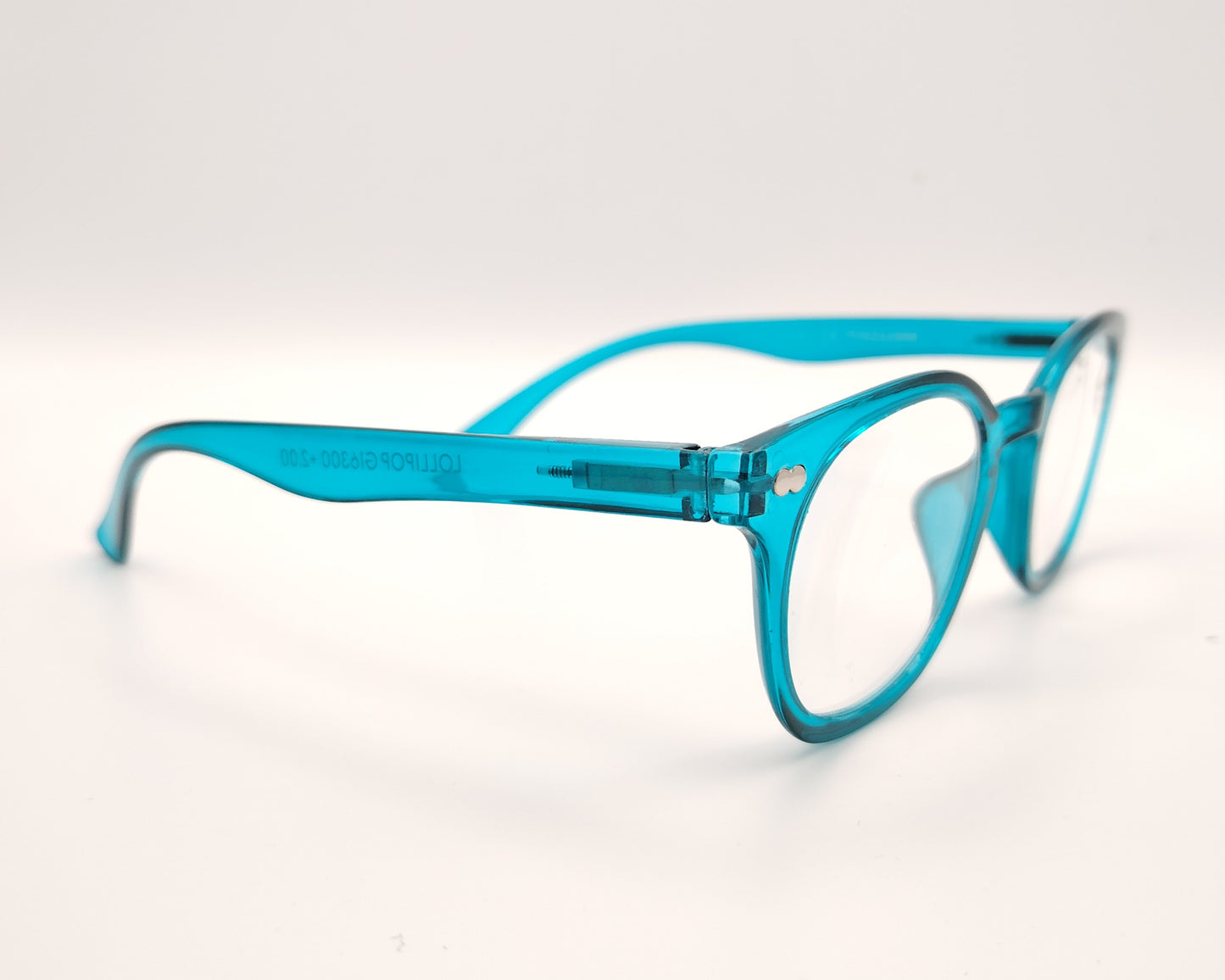 gafas premontadas para lectura en pasta color azul turquesa traslúcido 