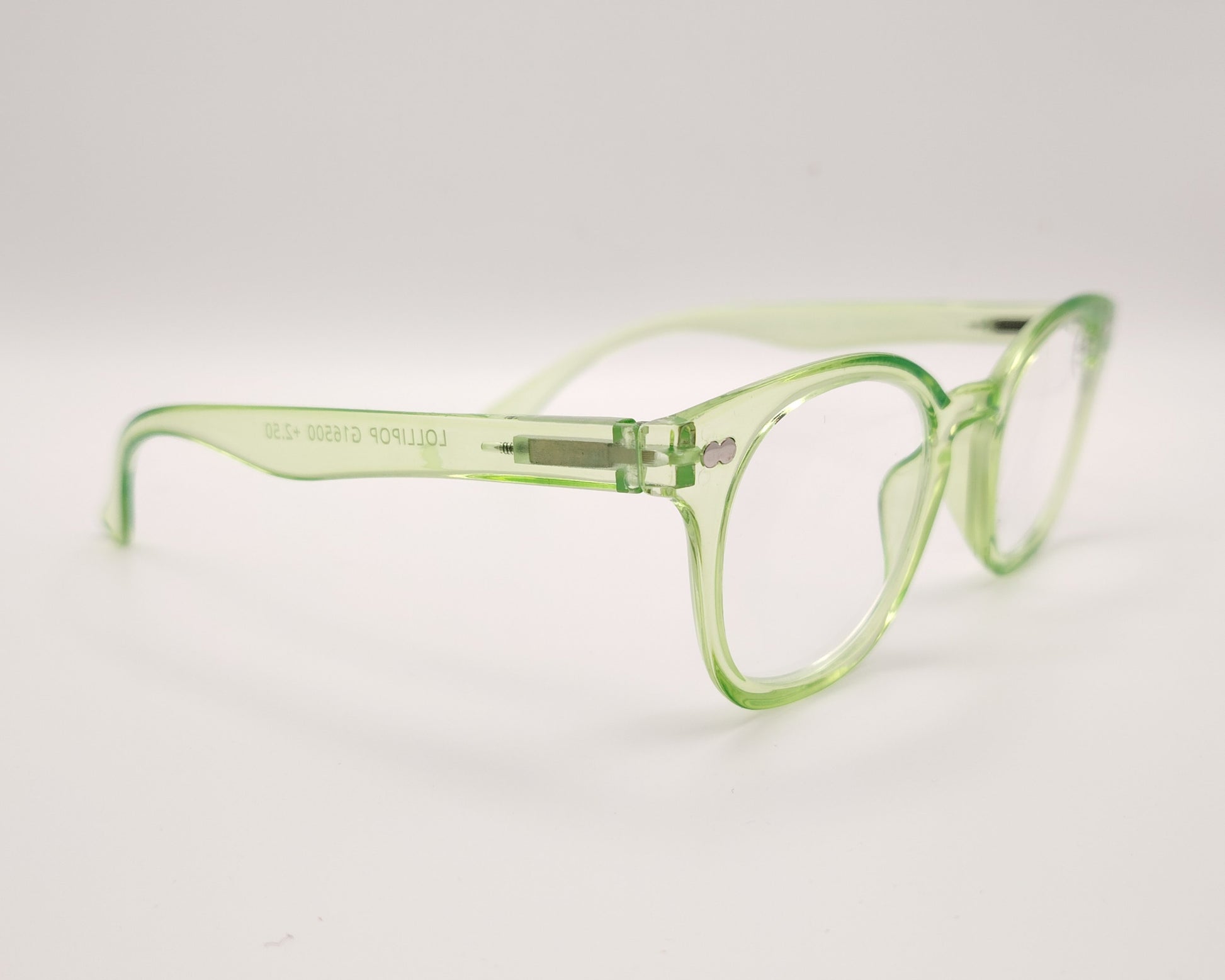 gafas premontadas para lectura en pasta color verde manzana traslúcido