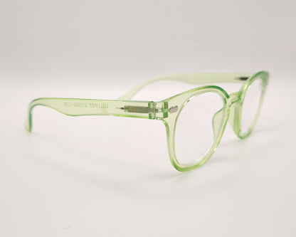 gafas premontadas para lectura en pasta color verde manzana traslúcido