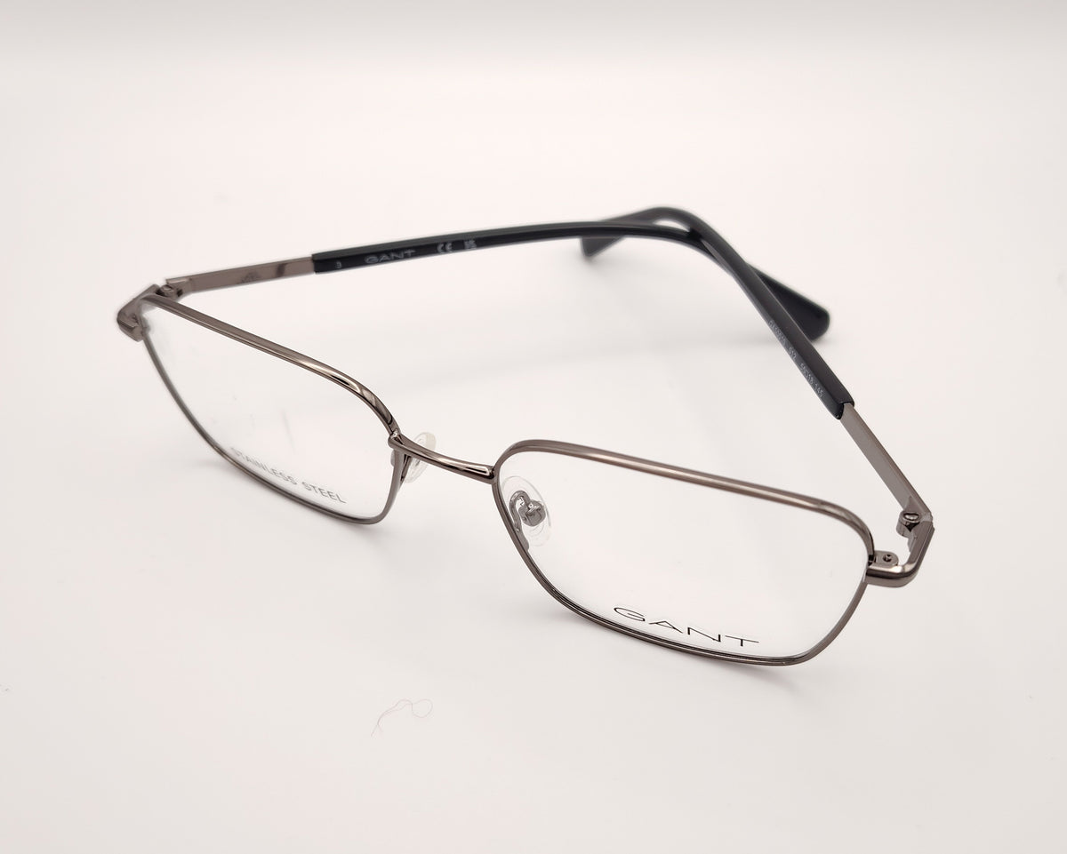 gafas de vista gant con montura cuadrada de metal en color gris plomo 
