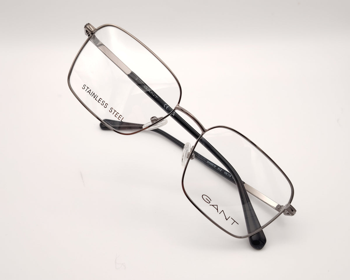 gafas de vista gant con montura cuadrada de metal en color gris plomo 