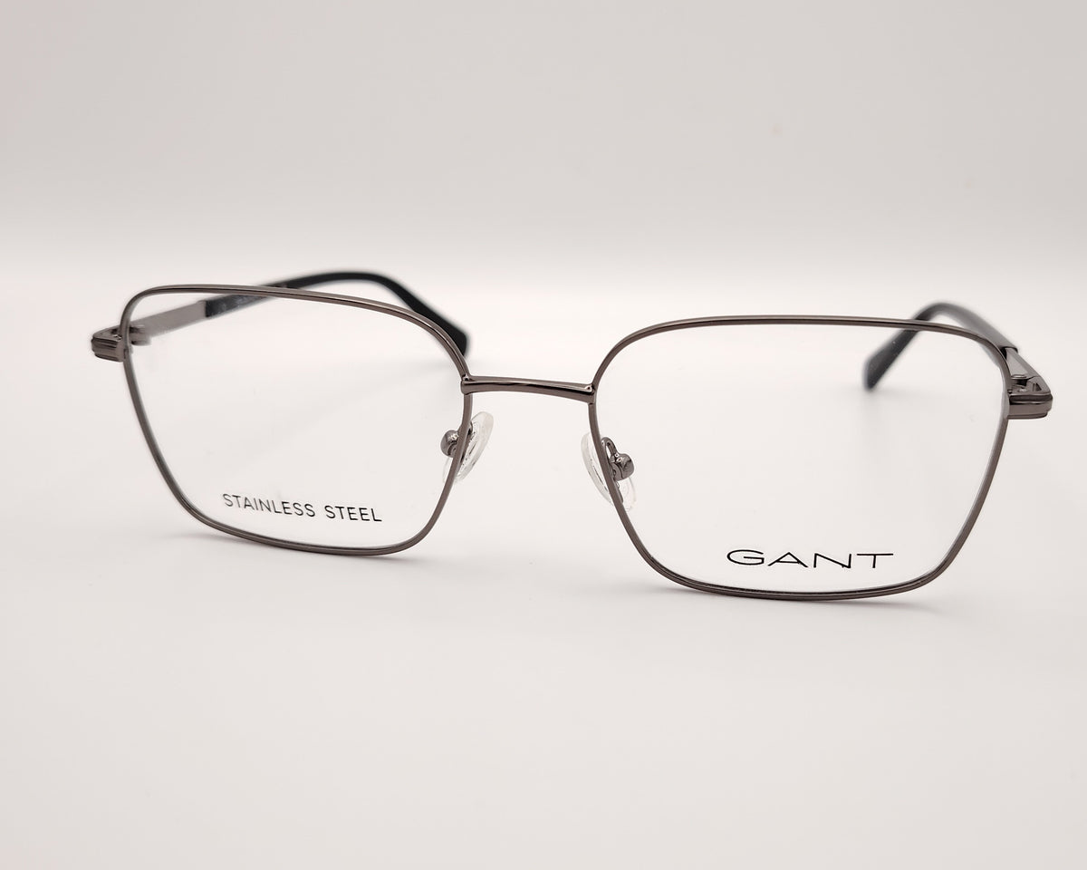 gafas de vista gant con montura cuadrada de metal en color gris plomo 