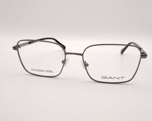 gafas de vista gant con montura cuadrada de metal en color gris plomo 