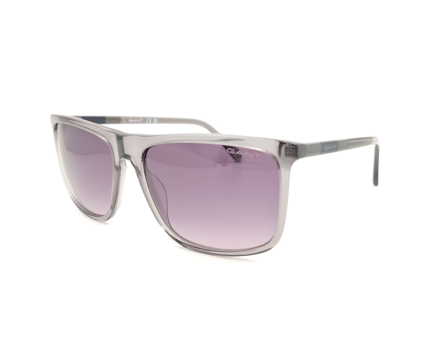 gafas de sol gant ga7219 20b gris translúcido con lentes degradadas gris violeta