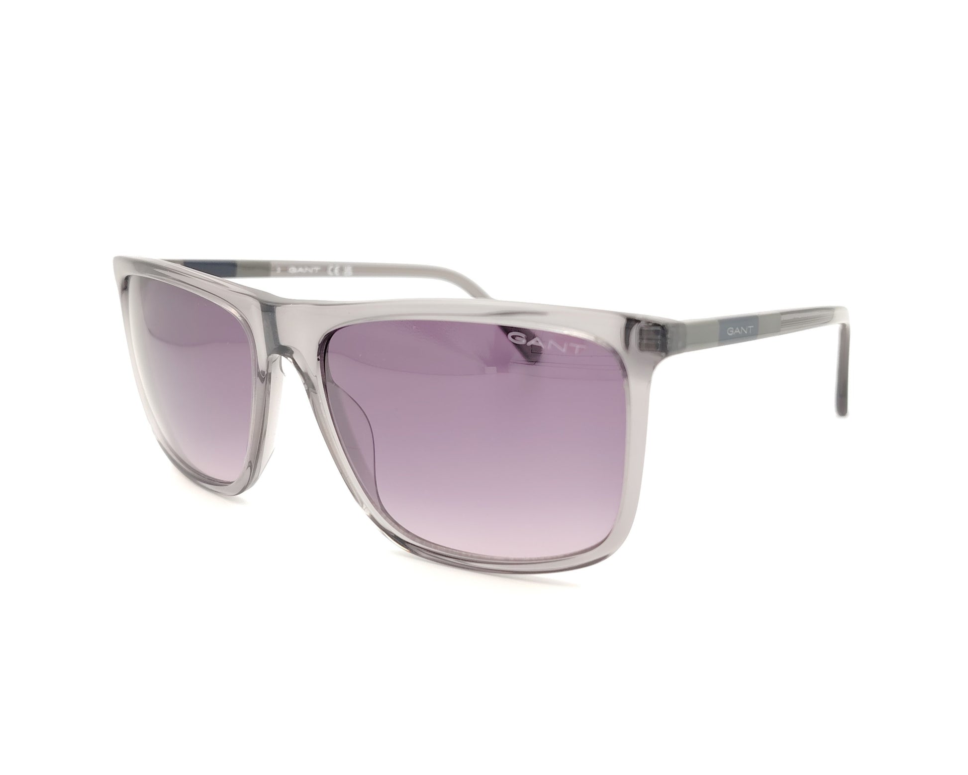 gafas de sol gant ga7219 20b gris translúcido con lentes degradadas gris violeta