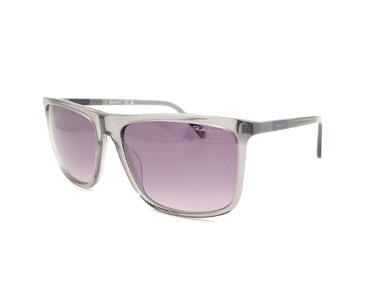 gafas de sol gant ga7219 20b gris translúcido con lentes degradadas gris violeta