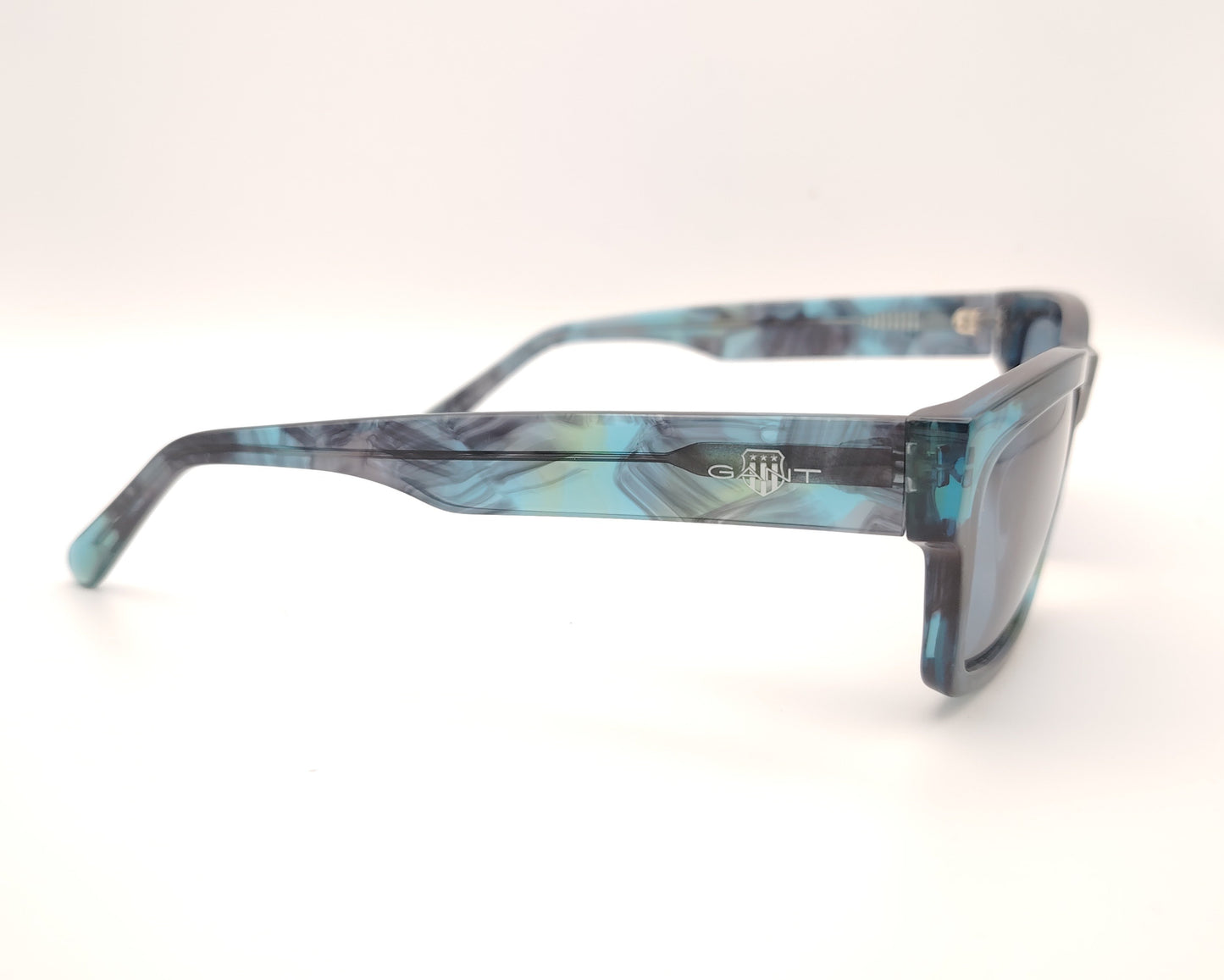 gafas de sol gant ga7230 55v rectangulares azul jaspeado con lentes azules